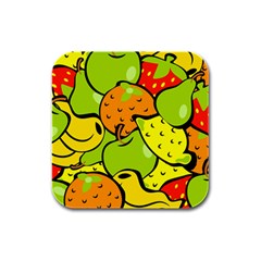 Fruit Food Wallpaper Rubber Square Coaster (4 Pack) by Dutashop