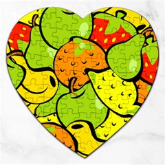 Fruit Food Wallpaper Jigsaw Puzzle (heart) by Dutashop