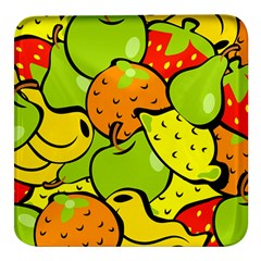 Fruit Food Wallpaper Square Glass Fridge Magnet (4 Pack) by Dutashop