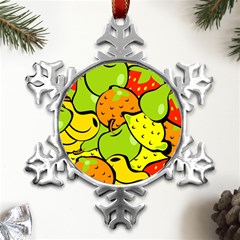 Fruit Food Wallpaper Metal Small Snowflake Ornament