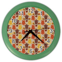 Sea Turtle Sea Life Pattern Color Wall Clock by Dutashop