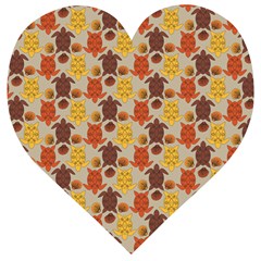 Sea Turtle Sea Life Pattern Wooden Puzzle Heart