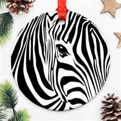 Animal Cute Pattern Art Zebra Ornament (round) by Amaryn4rt