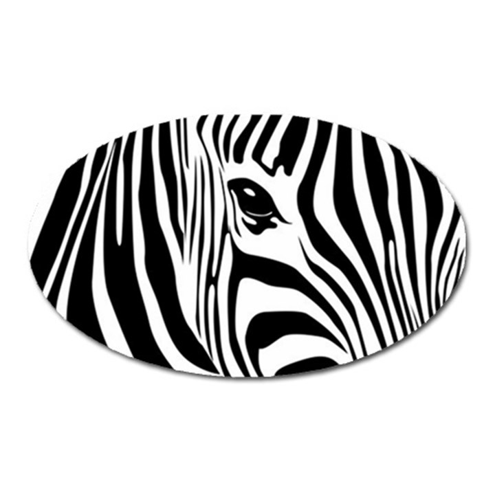 Animal Cute Pattern Art Zebra Oval Magnet