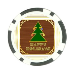 Art Deco Holiday Card Poker Chip Card Guard