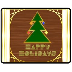 Art Deco Holiday Card Two Sides Fleece Blanket (medium) by Amaryn4rt