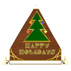 Art Deco Holiday Card Wooden Puzzle Triangle by Amaryn4rt