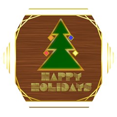 Art Deco Holiday Card Wooden Puzzle Hexagon by Amaryn4rt