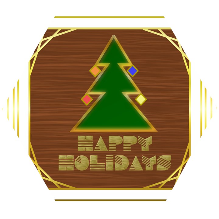 Art Deco Holiday Card Wooden Puzzle Hexagon