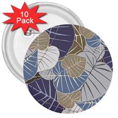 Ackground Leaves Desktop 3  Buttons (10 Pack)  by Amaryn4rt