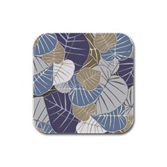 Ackground Leaves Desktop Rubber Square Coaster (4 Pack) by Amaryn4rt