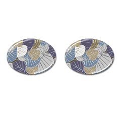 Ackground Leaves Desktop Cufflinks (oval) by Amaryn4rt