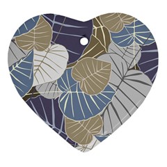 Ackground Leaves Desktop Heart Ornament (two Sides) by Amaryn4rt