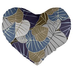 Ackground Leaves Desktop Large 19  Premium Heart Shape Cushions by Amaryn4rt