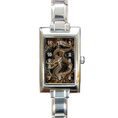 Dragon Pentagram Rectangle Italian Charm Watch by Amaryn4rt