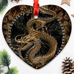 Dragon Pentagram Ornament (heart)