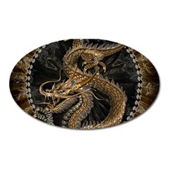 Dragon Pentagram Oval Magnet by Amaryn4rt