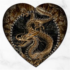 Dragon Pentagram Jigsaw Puzzle (heart) by Amaryn4rt