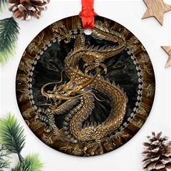 Dragon Pentagram Round Ornament (two Sides)