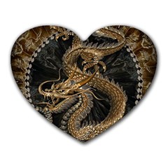 Dragon Pentagram Heart Mousepad by Amaryn4rt