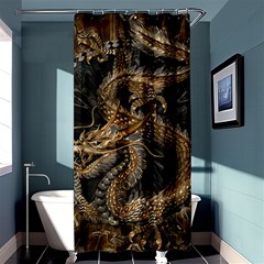 Dragon Pentagram Shower Curtain 36  X 72  (stall)  by Amaryn4rt