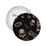 Grunge Seamless Pattern With Skulls 2.25  Buttons Front