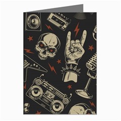 Grunge Seamless Pattern With Skulls Greeting Cards (pkg Of 8) by Amaryn4rt