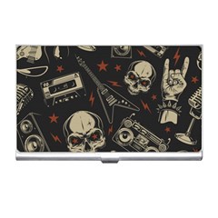 Grunge Seamless Pattern With Skulls Business Card Holder by Amaryn4rt