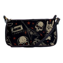 Grunge Seamless Pattern With Skulls Shoulder Clutch Bag by Amaryn4rt