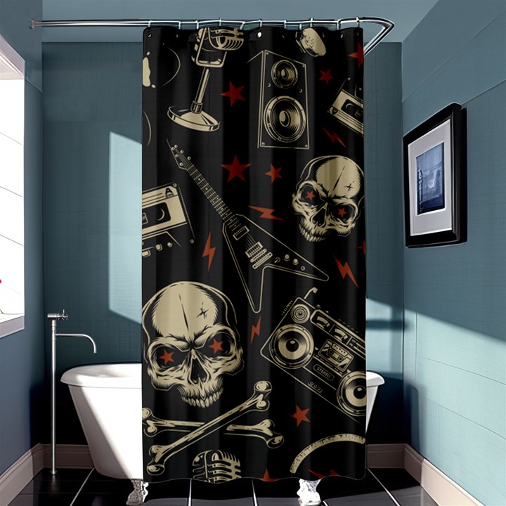 Grunge Seamless Pattern With Skulls Shower Curtain 36  x 72  (Stall) 