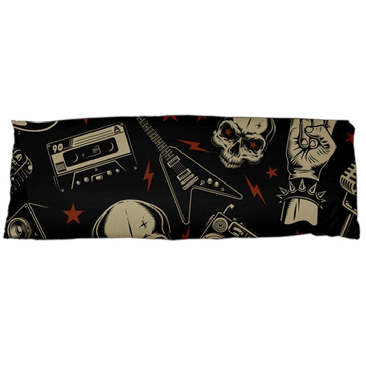 Grunge Seamless Pattern With Skulls Body Pillow Case (Dakimakura)