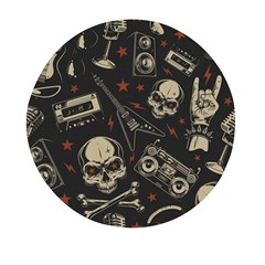 Grunge Seamless Pattern With Skulls Mini Round Pill Box by Amaryn4rt