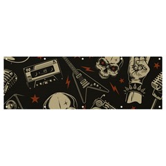 Grunge Seamless Pattern With Skulls Banner And Sign 12  X 4 