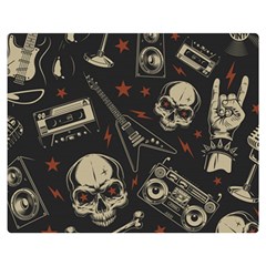 Grunge Seamless Pattern With Skulls Premium Plush Fleece Blanket (medium) by Amaryn4rt