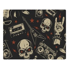 Grunge Seamless Pattern With Skulls Premium Plush Fleece Blanket (large) by Amaryn4rt