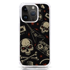 Grunge Seamless Pattern With Skulls Iphone 14 Pro Tpu Uv Print Case by Amaryn4rt