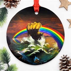 Rainbow Color Round Ornament (two Sides) by uniart180623