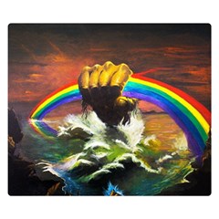 Rainbow Color Two Sides Premium Plush Fleece Blanket (small) by uniart180623