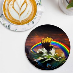 Rainbow Color Uv Print Round Tile Coaster by uniart180623