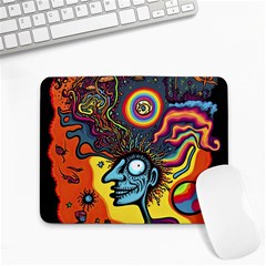 Hippie Rainbow Psychedelic Colorful Small Mousepad by uniart180623