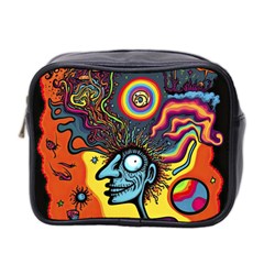 Hippie Rainbow Psychedelic Colorful Mini Toiletries Bag (two Sides) by uniart180623