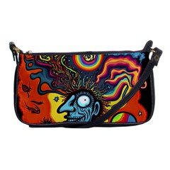 Hippie Rainbow Psychedelic Colorful Shoulder Clutch Bag by uniart180623