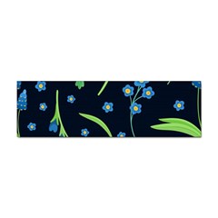 Abstract Wild Flowers Dark Blue Background Blue Flower Blossom Flat Retro Seamless Pattern Daisy Sticker Bumper (10 Pack) by uniart180623