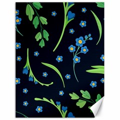 Abstract Wild Flowers Dark Blue Background Blue Flower Blossom Flat Retro Seamless Pattern Daisy Canvas 18  X 24  by uniart180623