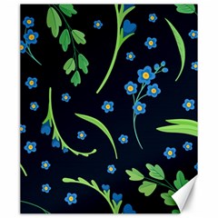 Abstract Wild Flowers Dark Blue Background Blue Flower Blossom Flat Retro Seamless Pattern Daisy Canvas 20  X 24  by uniart180623