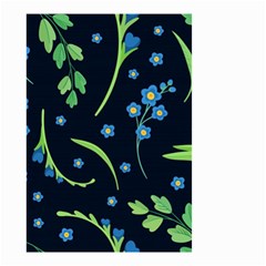 Abstract Wild Flowers Dark Blue Background Blue Flower Blossom Flat Retro Seamless Pattern Daisy Small Garden Flag (two Sides) by uniart180623