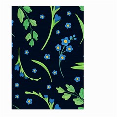 Abstract Wild Flowers Dark Blue Background Blue Flower Blossom Flat Retro Seamless Pattern Daisy Large Garden Flag (two Sides) by uniart180623