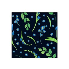 Abstract Wild Flowers Dark Blue Background Blue Flower Blossom Flat Retro Seamless Pattern Daisy Satin Bandana Scarf 22  X 22  by uniart180623