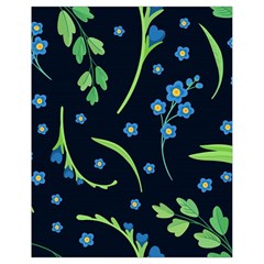 Abstract Wild Flowers Dark Blue Background Blue Flower Blossom Flat Retro Seamless Pattern Daisy Drawstring Bag (small) by uniart180623