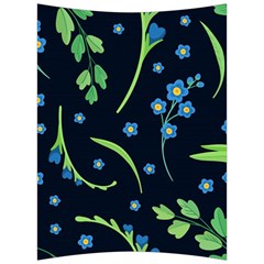 Abstract Wild Flowers Dark Blue Background Blue Flower Blossom Flat Retro Seamless Pattern Daisy Back Support Cushion by uniart180623